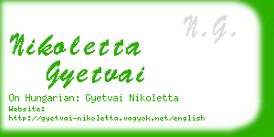 nikoletta gyetvai business card